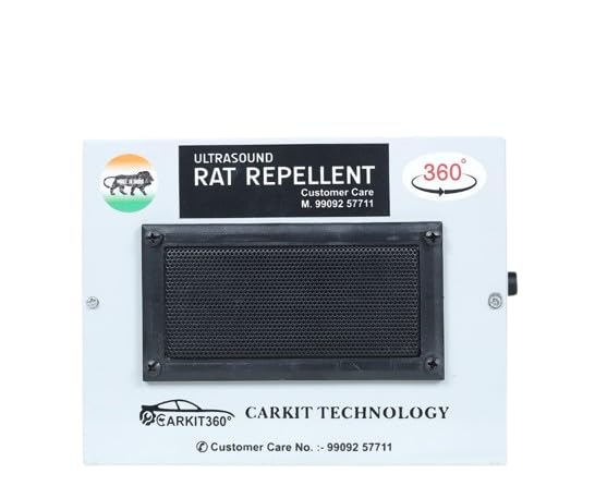 Ultrasonic Rat Repellent for Home Office Warehouse Factory | 2000 Sq Ft Coverage | 360° Rodent Repeller Machine | Electronic Chemical Free Rat Control | Indian Made Device