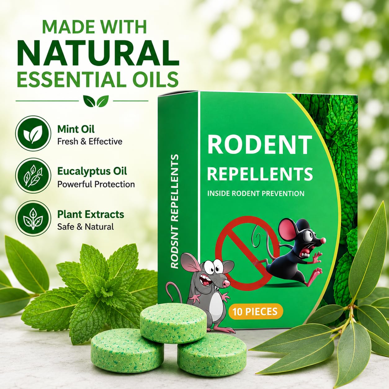 o Garden Natural Rat Repellent Balls for Car & Home Pack of 10 | Rodent Repellent for Car Engine, Wiring & Interiors | Mice & Rat Control for Home, Garage, Garden & Outdoor Areas