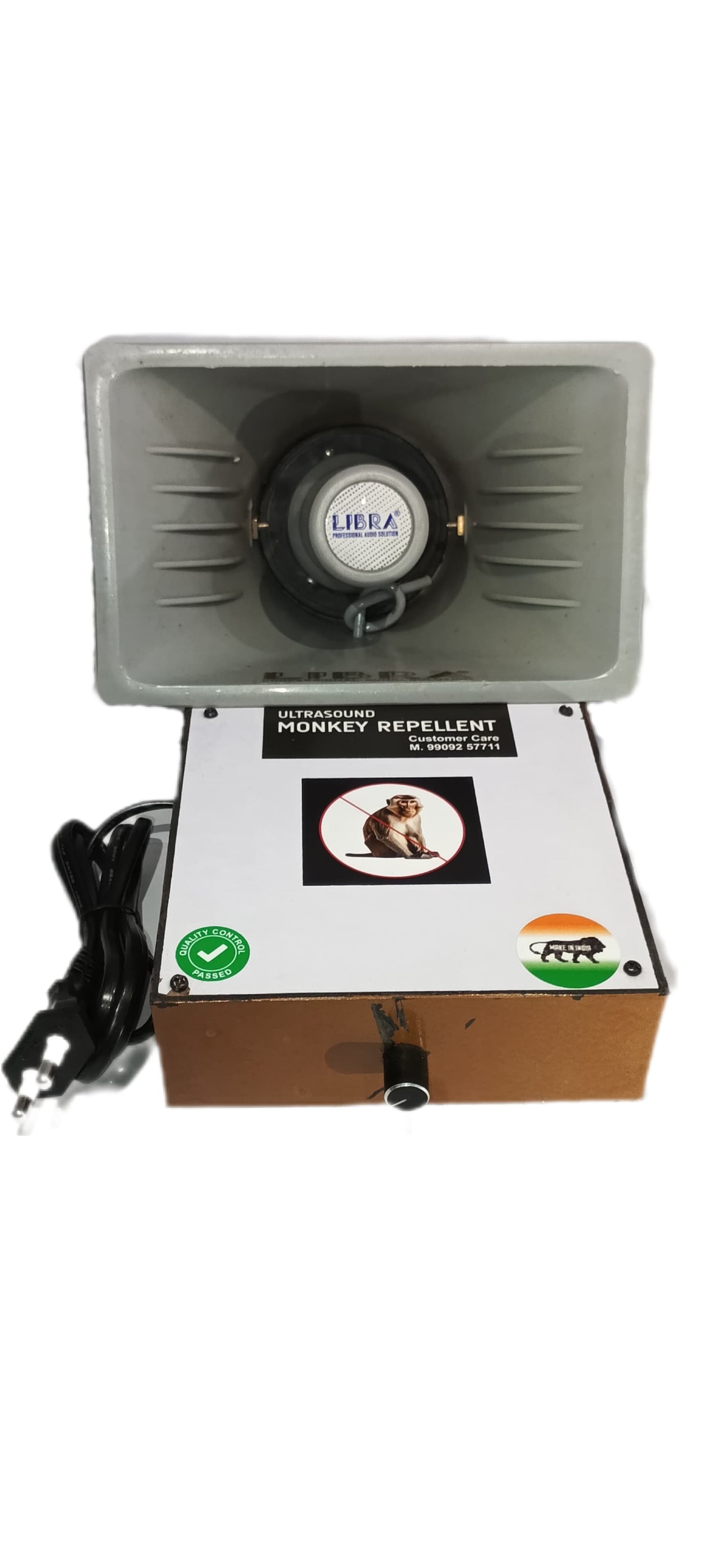 Ultrasonic Monkey Repellent for Outdoors | 360° Coverage | Covers 10000Sqft | Loud Sound Device for Garden Factory Warehouse | Plug-in Eco-Friendly Deterrent
