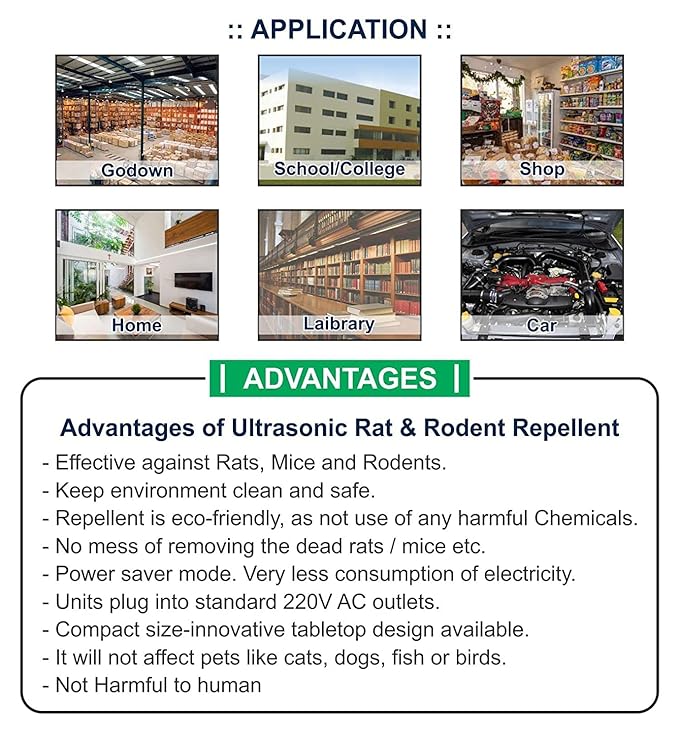 Ultrasound Rat & Rodent Repeller – 1500 sq ft Coverage