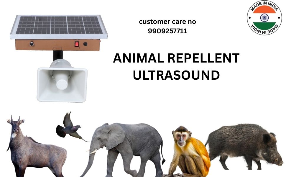 Solar Powere Animal Repellent for Farm House – Ultrasound Outdoor Device for Monkey, Dog & Wild Animal Control
